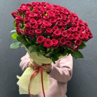 Букет_101 бордовая роза Премиум