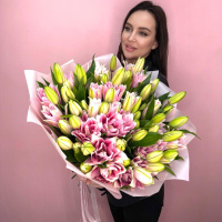 Букет_Лилия королевская пионовидная Букет XL